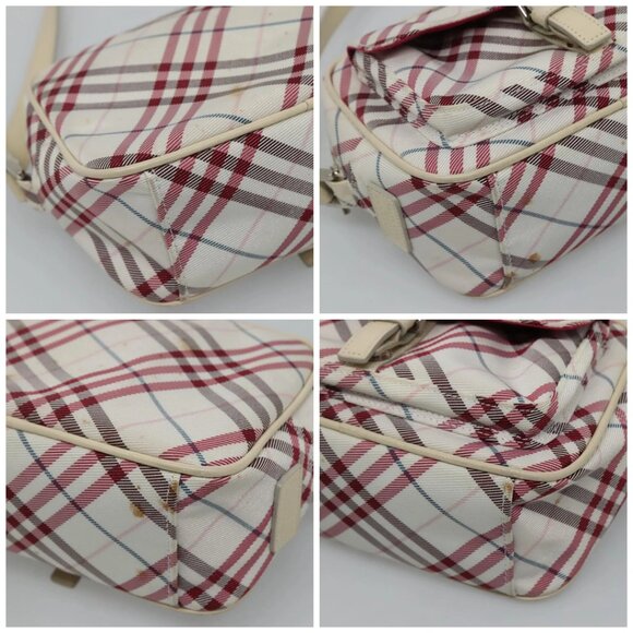 BURBERRY Nova Check Shoulder Bag Nylon Pink Silver Auth 116405 - Picture 14 of 16